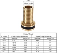 sourcing map G1/2 Csatlakozó Arany Tömlőadapter Férfi Csatlakozás 2