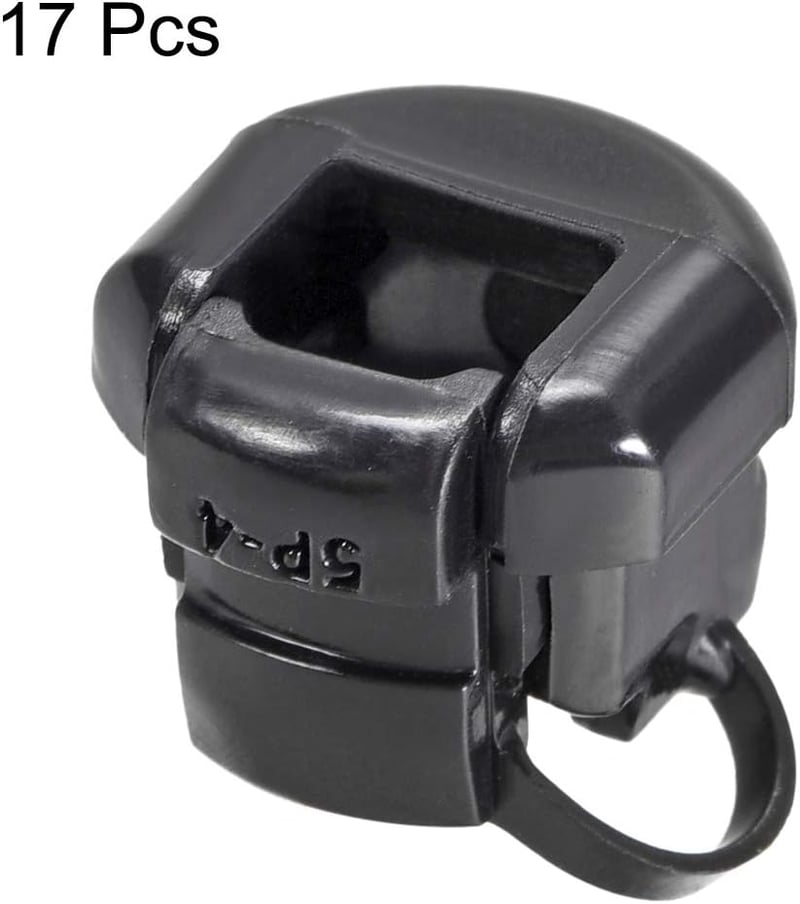 sourcing map Kerek Kábelvezető Grommet 6.4-7.6mm Fekete 17db