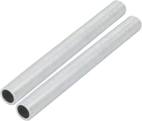 sourcing map Lámpa Cső Nipli M12 Menet 120mm Üreges Javító Alkatrész Cink Ötvözet Ezüst 2 Darab Készlet DIY Világítás 1