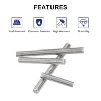 sourcing map M12x100mm Rozsdamentes Menetes Szár 5db Inox 304 Csavar Ipari Rögzítés 3