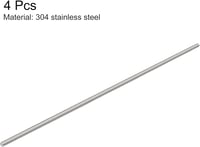 sourcing map M4x200mm Rozsdamentes Menetes Rúd 304 Inox Jobb Menet 4db - M4 x 200mm 4