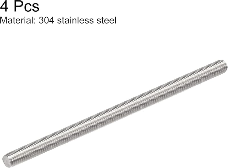 sourcing map M8x150mm Rozsdamentes Menetes Rúd 304 Inox Jobb Menet 4db - M8 x 150mm