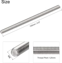 sourcing map M8x150mm Rozsdamentes Menetes Rúd 304 Inox Jobb Menet 4db - M8 x 150mm 3