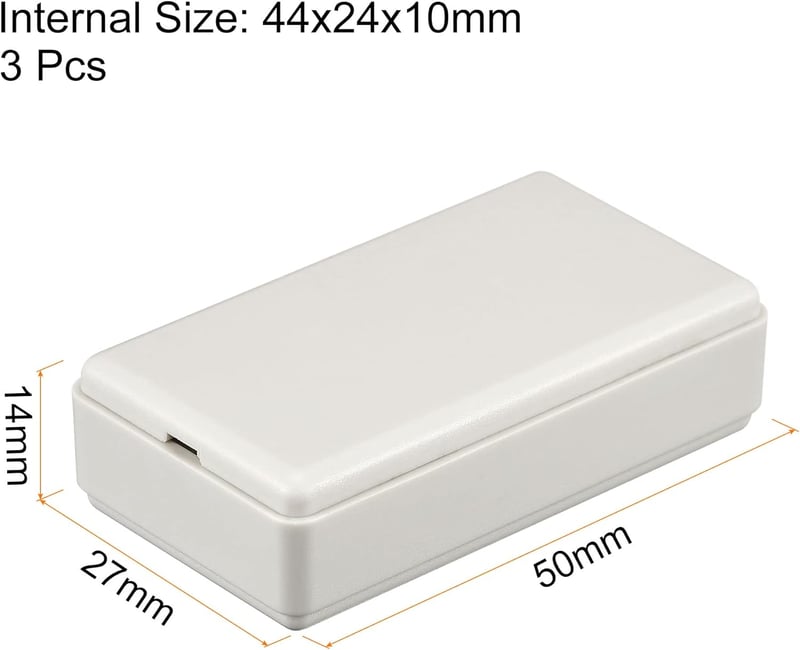 sourcing map Porálló Mini Csatlakozó Doboz 50x27x14mm ABS Szürke 3db - gray