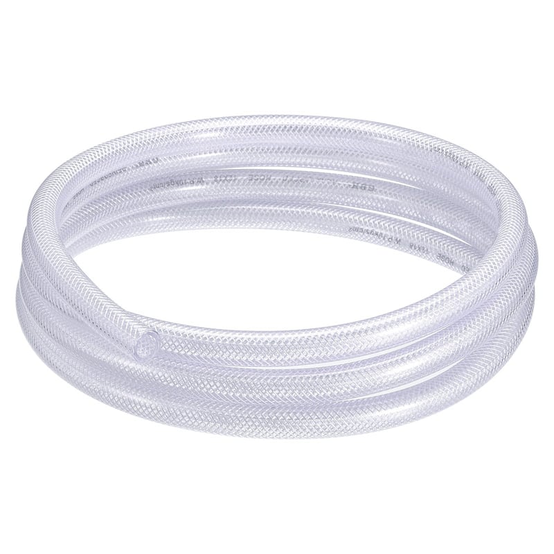 sourcing map PVC hadica s textilnou vložkou, priehľadná, 9x15 mm, 3 m kotúč