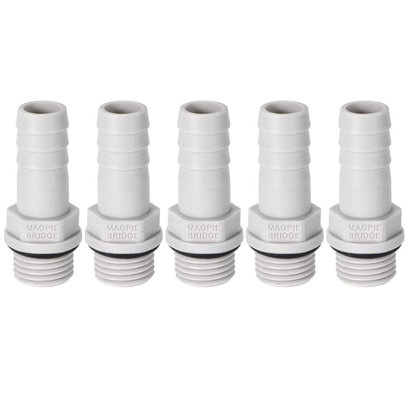 sourcing map PVC hadicová spojka G1/4 x 10 mm – sivá – 5 ks