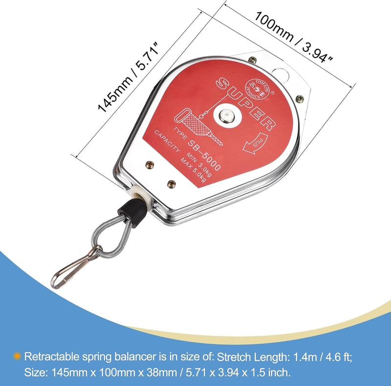 sourcing map Red 3-5 kg kihúzható rugós szerszá