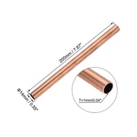 sourcing map bakrena okrugla cijev, vanjski promjer 14 mm, debljina stjenke 1 mm, duljina 200 mm - 2 kom. 2