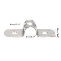 sourcing map Nerezová príchytka na rúrky, 2-dierová, 8 mm – 45 ks 2