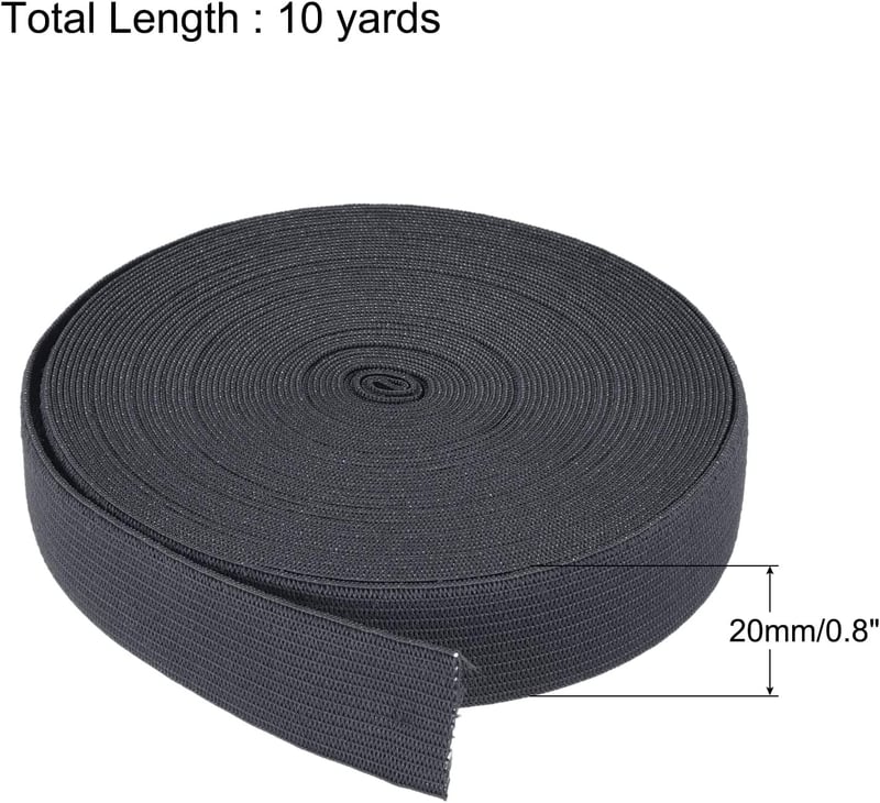 sourcing map Rugalmas Gumi Szalag Varráshoz 20mm Széles 9m Hosszú Szürke Derékpánt Nadrág Gumiszalag DIY Kézimunka Textil