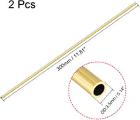 sourcing map Sárgaréz Kerek Cső 3,5mm Külső Átmérő 0,5mm Falvastagság 300mm 2db - 3,5 mm x 0,5 mm 4