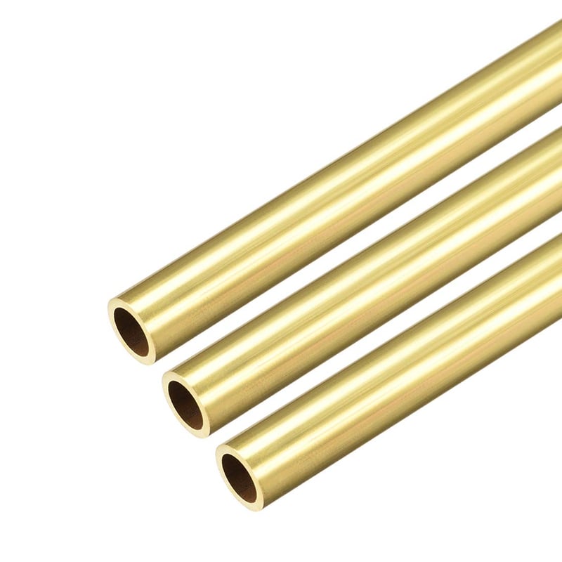 sourcing map mjedena okrugla cijev 8 mm vanjski promjer / 1 mm debljina stijenke / 300 mm - 3 kom.