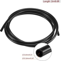sourcing map Szilikon Cső 5mm Belső Átmérő Fekete Magas Hőmérséklet Vízvezeték Levegővezeték - 5mm x 6mm, Black 2