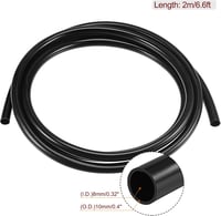 sourcing map Szilikon Cső 8mm Belső 10mm Külső Átmérő 2m Fekete Magas Hőmérséklet - 8 x 10 mm, Black 2