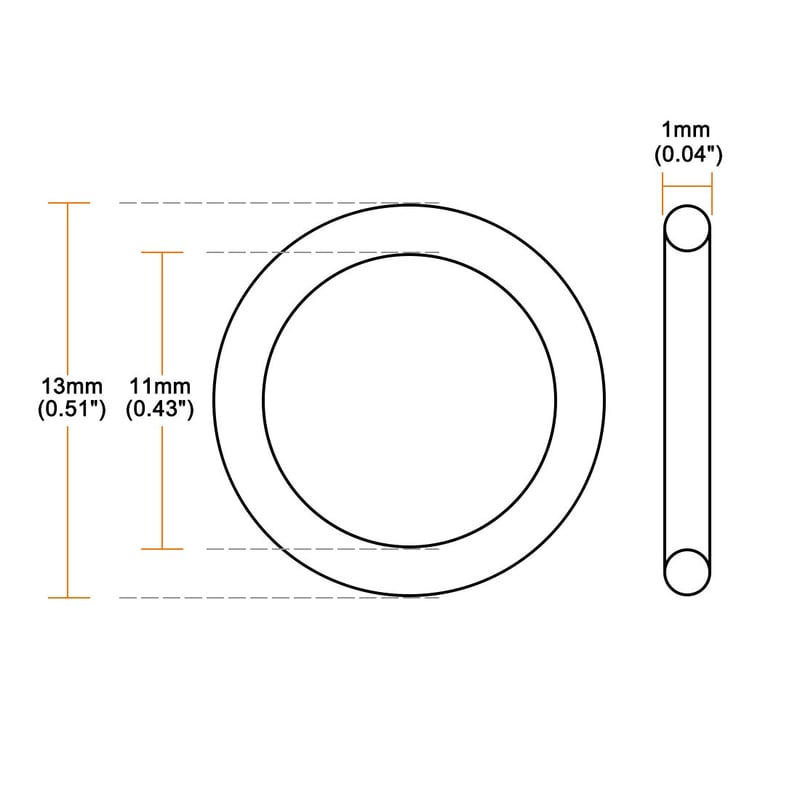 sourcing map Szilikon O-gyűrű 13mm külső átmérő piros tömítés 30db