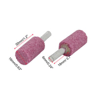 sourcingmap 6 mm valcové brúsne hlavy - 16 x 30 mm ružová brúsna hlava z brúsneho kameňa na kov, 12-dielna súprava pre brúsku 2