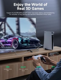 Southlight HDMI 2.1 Kábel 3M - 8K@60Hz, 4K@120Hz, 48Gbps Adatátvitel, Fonott Nylon Borítás, eARC, HDR - Kompatibilis PS5, Xbox, TV, Soundbar 5