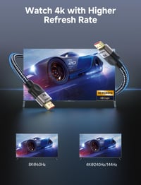 Southlight HDMI 2.1 Kábel 3M - 8K@60Hz, 4K@120Hz, 48Gbps Adatátvitel, Fonott Nylon Borítás, eARC, HDR - Kompatibilis PS5, Xbox, TV, Soundbar 6