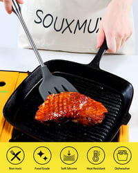 SouxMux Szilikon Konyhai Spatula Szett 2 db, Lyukacsos Wok Forgató, BPA Mentes Hőálló Konyhai Eszköz Tojáshoz Palacsintához 5