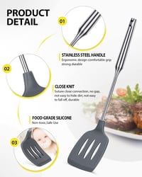 SouxMux Szilikon Konyhai Spatula Szett 2 db, Lyukacsos Wok Forgató, BPA Mentes Hőálló Konyhai Eszköz Tojáshoz Palacsintához 2