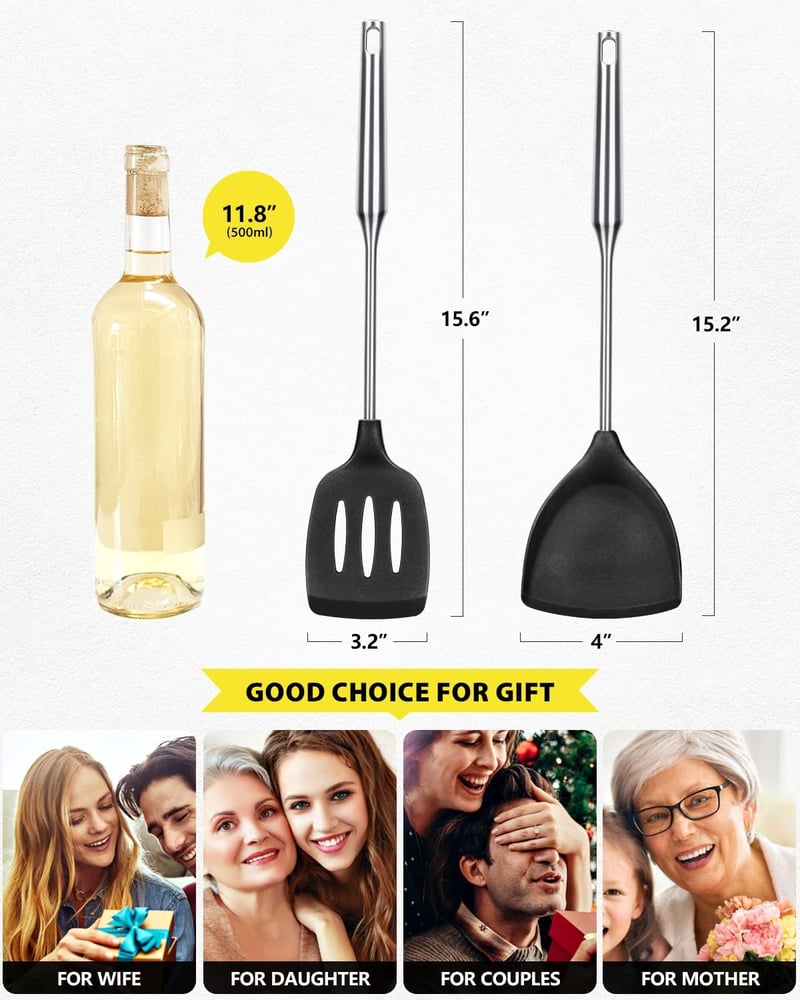 SouxMux szilikon spatula 2db wok lapát nem tapadó BPA mentes hőálló