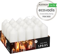 SPAAS 20 db Fehér Pillar Gyertya 38/110 mm, 13 Óra Égési Idő, Szagtalan - White, Single 3