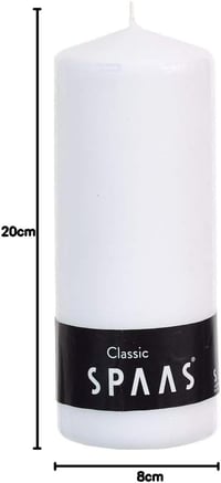Spaas Fehér Pillar Gyertya 80/200 mm Szagtalan 100 Óra Égési Idő - 80x200 4