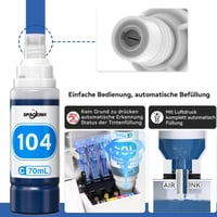 Kompatibilná atramentová kazeta Spaceink 104 pre tlačiarne Epson EcoTank ET-2820, ET-4800, ET-2810, ET-1810, ET-2826, ET-4810, 5 ks (2× čierna, azúrová, purpurová, žltá) 6