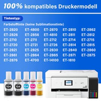 Kompatibilná atramentová kazeta Spaceink 104 pre tlačiarne Epson EcoTank ET-2820, ET-4800, ET-2810, ET-1810, ET-2826, ET-4810, 5 ks (2× čierna, azúrová, purpurová, žltá) 2