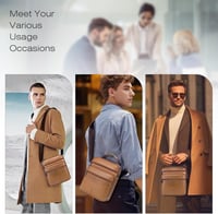 SPAHER Férfi Bőr Táska - Retro Barna Válltáska iPad Kompatibilis, Üzleti Aktatáska, Crossbody Oldaltáska Utazáshoz, Munkához 2