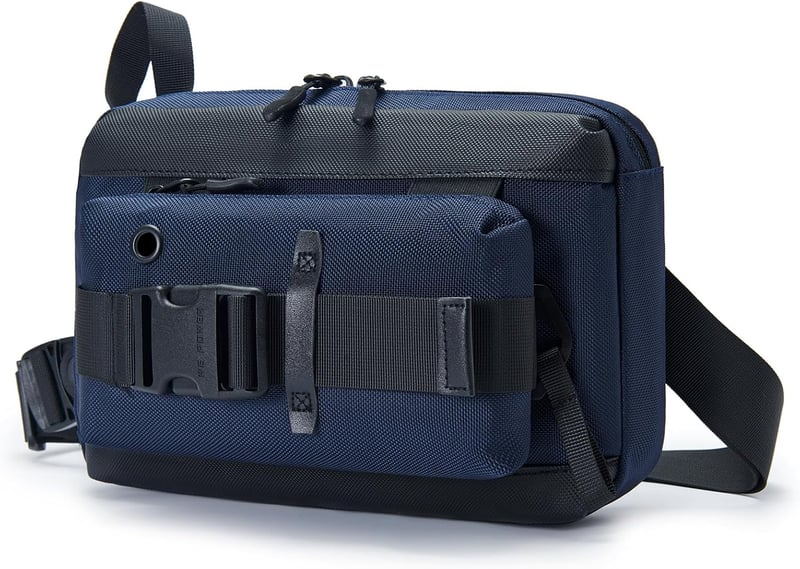 SPAHER Kék Vízlepergető Válltáska - Unisex Crossbody Táska 5L, iPad 10" Kompatibilis, Cordura Anyagból, Városi Kiránduláshoz, Túrázáshoz
