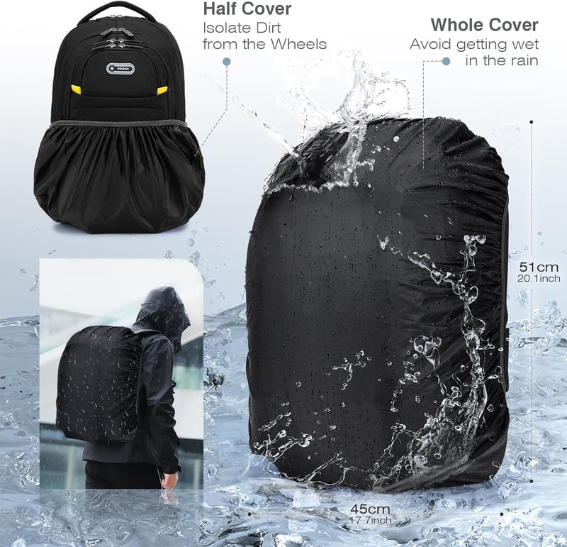SPAHER Lopásbiztos Gurulós Hátizsák 45x36x20 cm easyJet Kézipoggyász Méretű 14 Colos Laptop Táska Vízálló Kerekekkel Utazáshoz Férfiaknak Nő
