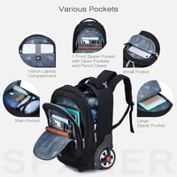 SPAHER Lopásbiztos Gurulós Hátizsák 45x36x20 cm easyJet Kézipoggyász Méretű 14 Colos Laptop Táska Vízálló Kerekekkel Utazáshoz Férfiaknak Nő 4
