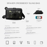 SPAHER Vízlepergető Mellkas Táska - Unisex Crossbody Válltáska, 5L, iPad/Tablet Kompatibilis, Szürke, Túrázáshoz, Utazáshoz 4