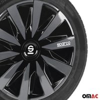 Sada puklíc na auto Sparco Lazio SPC1591BKGR 15 palcové 4 ks čierno-sivé 6