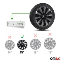 Sada puklíc na auto Sparco Lazio SPC1591BKGR 15 palcové 4 ks čierno-sivé 3