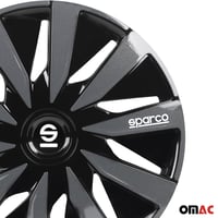 Sada puklíc na auto Sparco Lazio SPC1591BKGR 15 palcové 4 ks čierno-sivé 8