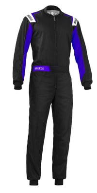 Sparco Rookie kombinezon za karting 2020, veličina S, crno/električno plavi, unisex trkaći kombinezon 1