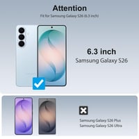 SPARIN Ochranné tvrdené sklo na Samsung Galaxy S26, 3 ks – 6,3 palca, tvrdosť 9H, HD priehľadné, kompatibilné s čítačkou odtlačkov prstov 2