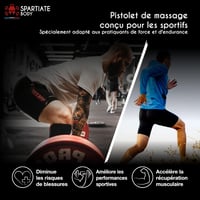SPARTIATE BODY Ultrakönnyű Masszázspisztoly 32 Sebességfokozattal - Izomregeneráló Masszírozó Eszköz Sportolás Után - Csendes Működés + Ingy 4