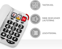 SPC Comfort Numbers 2 Időseknek Nagy Gombos Vezetékes Telefon Fotóval 2
