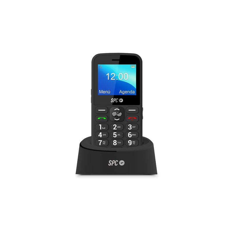 Mobilný telefón pre seniorov SPC Fortune 2 s veľkými tlačidlami a USB-C nabíjacou stanicou - čierny
