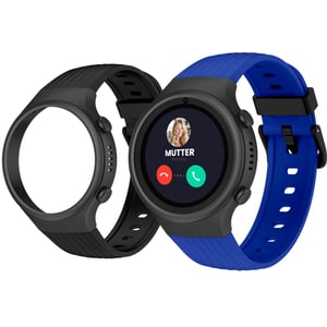 Detské inteligentné hodinky SPC Smartee 4G Junior s GPS a videohovorom – modro-čierny dvojitý remienok