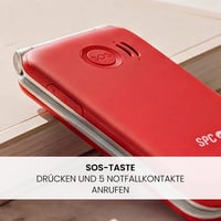 Skladací mobilný telefón pre seniorov SPC Stella 3 4G, veľké tlačidlá, SOS tlačidlo, nabíjacia stanica, červená farba 8