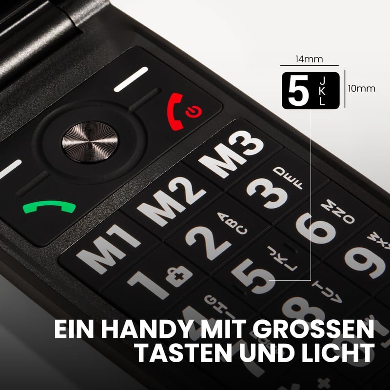 SPC Titan 2 Időseknek Összecsukható 4G Mobiltelefon Nagy Gombokkal Fekete