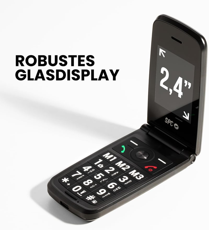SPC Titan 2 Időseknek Összecsukható 4G Mobiltelefon Nagy Gombokkal Fekete
