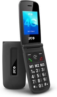 SPC Titan 2 Időseknek Összecsukható 4G Mobiltelefon Nagy Gombokkal Fekete 1