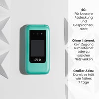 Skladací mobilný telefón SPC Wild 4G – tyrkysový, duálny displej, SOS tlačidlo, fotoaparát, 7-dňová výdrž batérie, bez internetu a sociálnych sietí 5