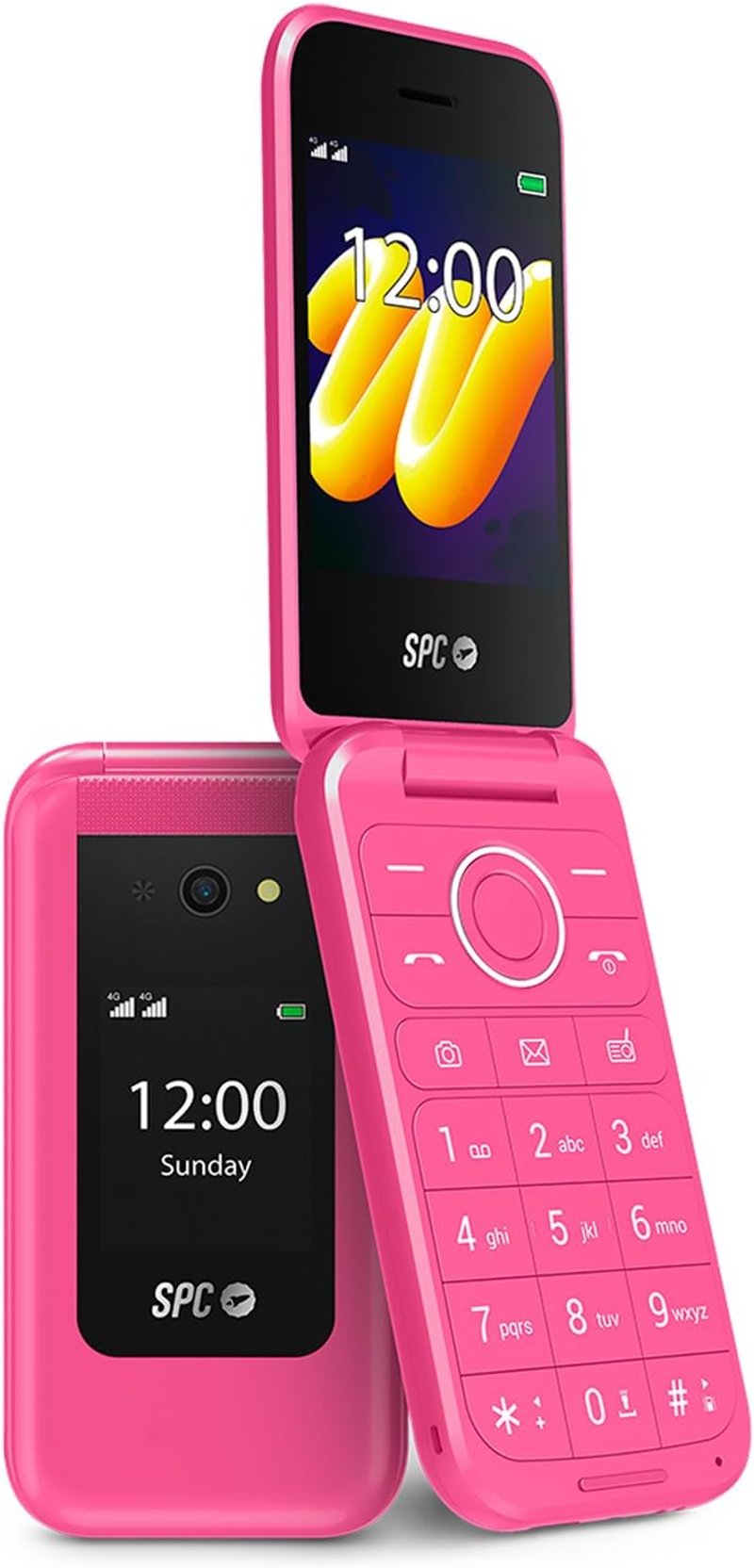 SPC Wild Basic 4G ifjúsági mobiltelefon SOS gombbal, kettős kijelzővel - rózsaszín