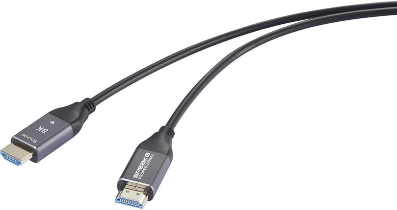 SpeaKa Professional 60m-es Optikai HDMI Kábel, 8K UHD Felbontás, AOC Technológia, Fekete, HDMI-A Csatlakozók, SP-12842680